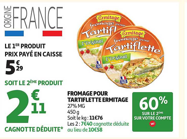 FROMAGE POUR TARTIFLETTE ERMITAGE