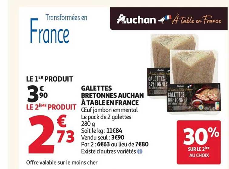 GALETTES BRETONNES AUCHAN À TABLE EN FRANCE