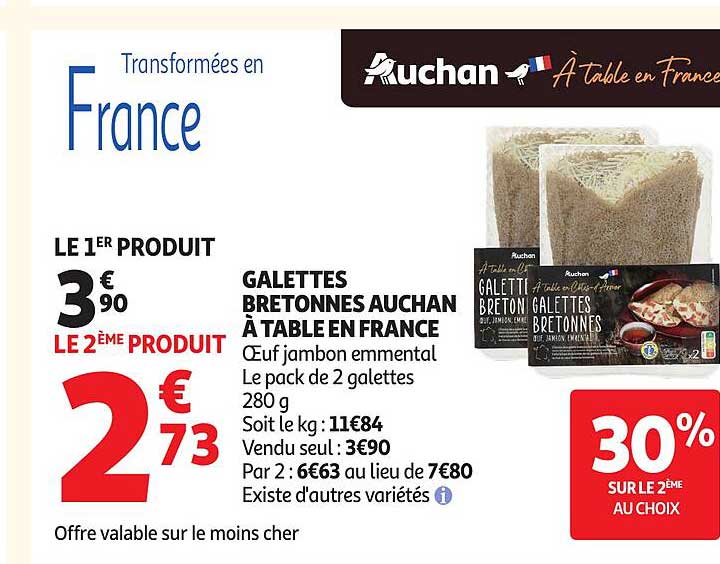 GALETTES BRETONNES AUCHAN À TABLE EN FRANCE