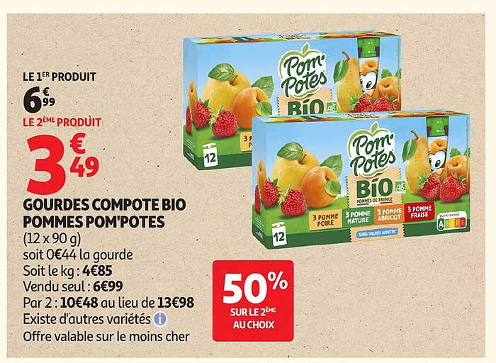 GOURDES COMPOTE BIO POMMES POM'POTES