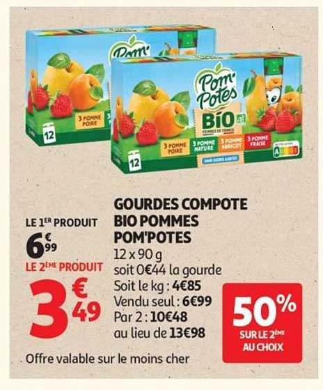 GOURDES COMPOTE BIO POMMES POM'POTES