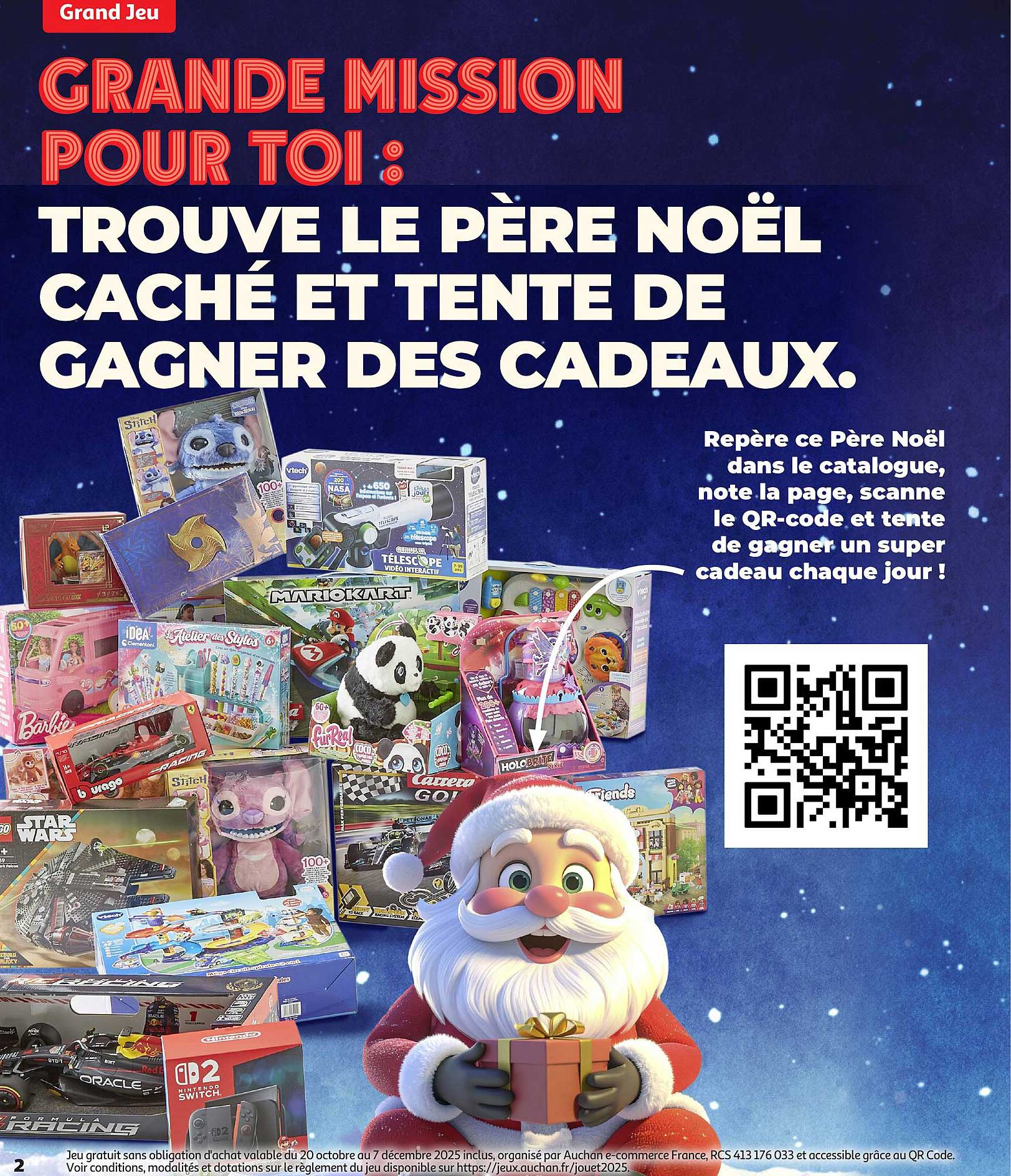 GRANDE MISSION POUR TOI : TROUVE LE PÈRE NOËL CACHÉ ET TENTE DE GAGNER DES CADEAUX.