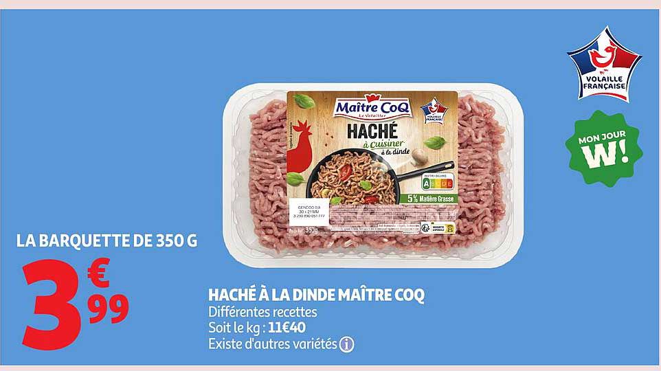HACHÉ À LA DINDE MAÎTRE COQ