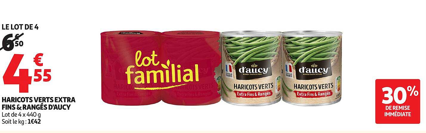 HARICOTS VERTS EXTRA FINS & RANGÉS D'AUCY - LOT DE 4