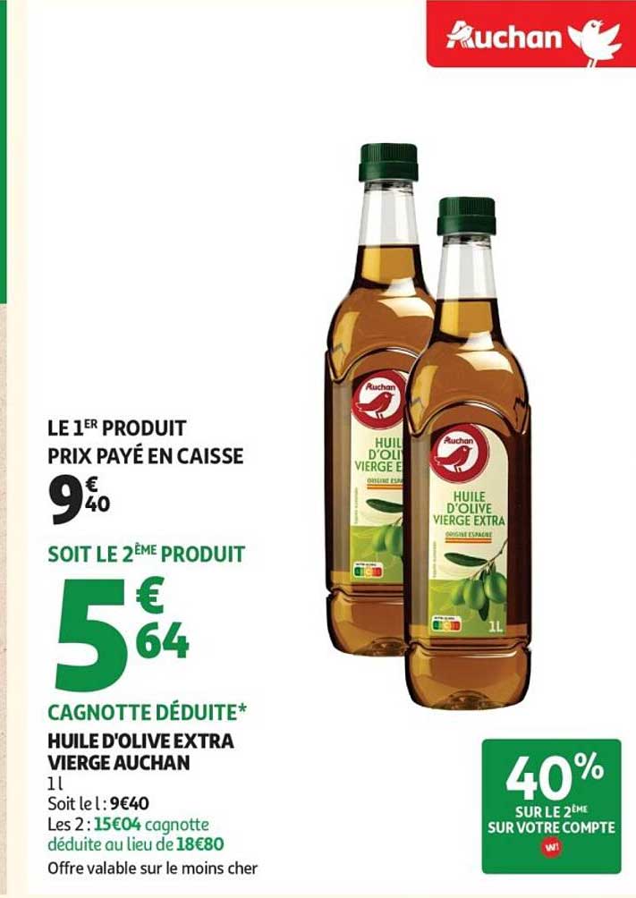 HUILE D'OLIVE EXTRA VIERGE AUCHAN