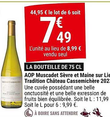 LA BOUTEILLE DE 75 CL