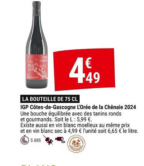 LA BOUTEILLE DE 75 CL
