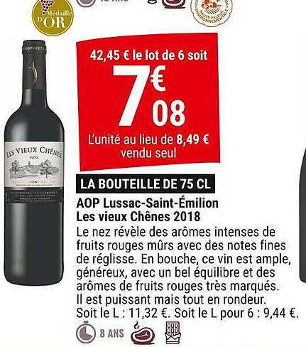 LA BOUTEILLE DE 75 CL