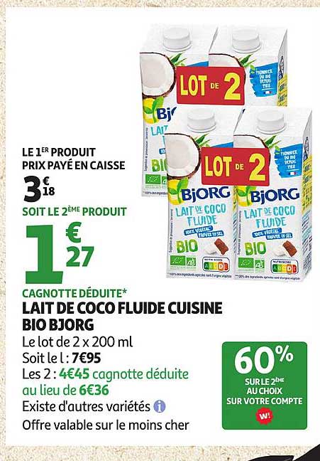 LAIT DE COCO FLUIDE CUISINE BIO BJORG