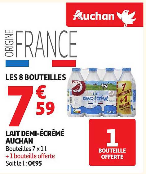 LAIT DEMI-ÉCRÉMÉ AUCHAN