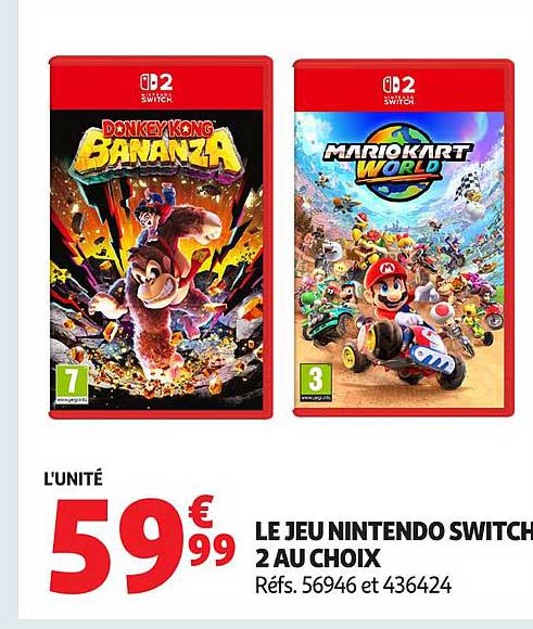 LE JEU NINTENDO SWITCH 2 AU CHOIX