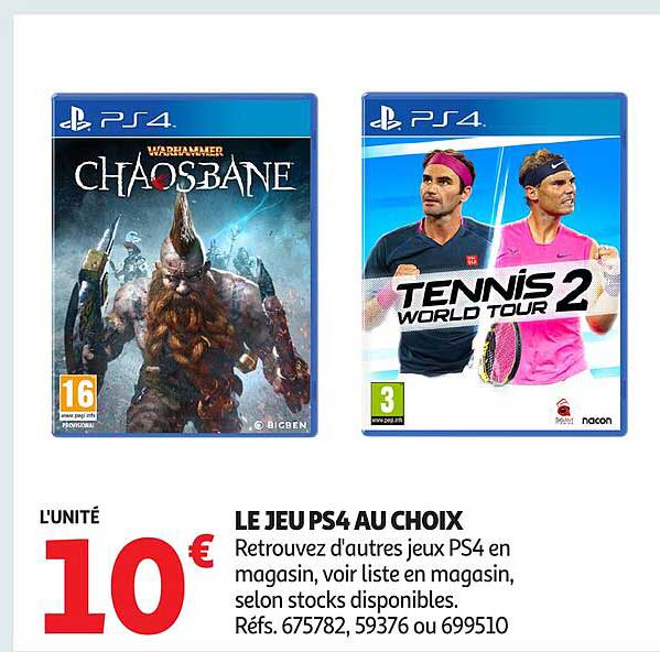 LE JEU PS4 AU CHOIX