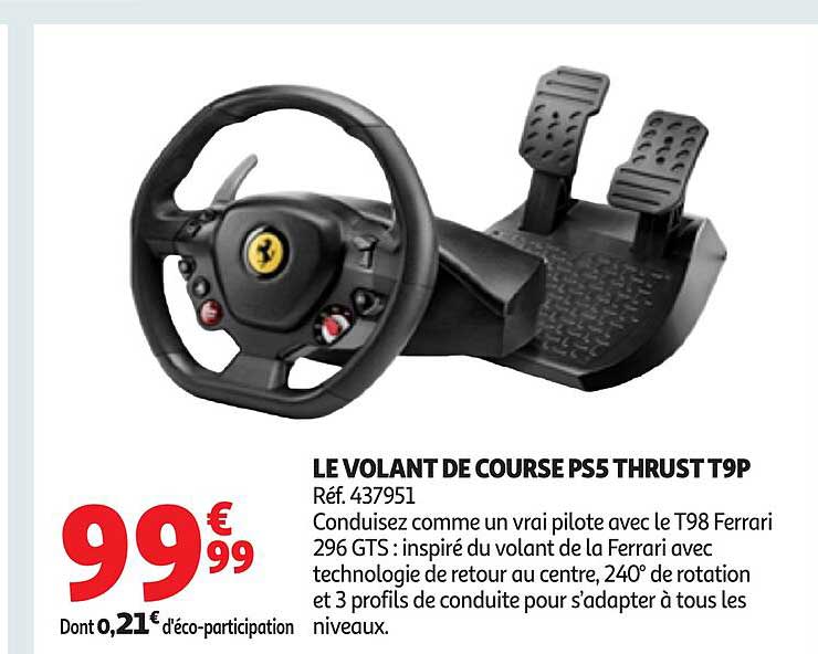 LE VOLANT DE COURSE PS5 THRUST T9P