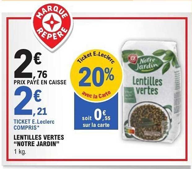LENTILLES VERTES “NOTRE JARDIN”