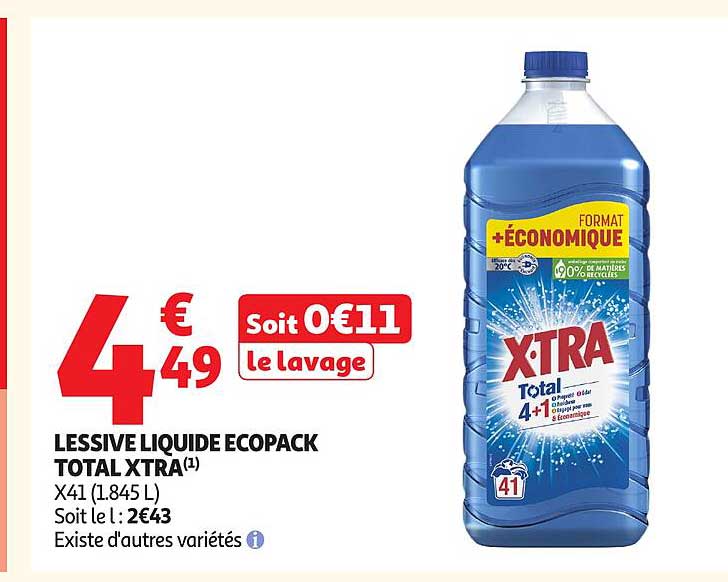 LESSIVE LIQUIDE ECOPACK TOTAL XTRA