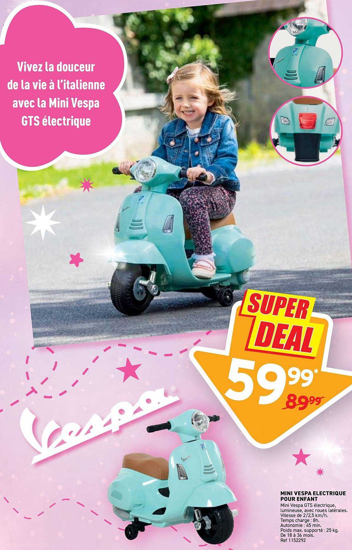 MINI VESPA ÉLECTRIQUE POUR ENFANT