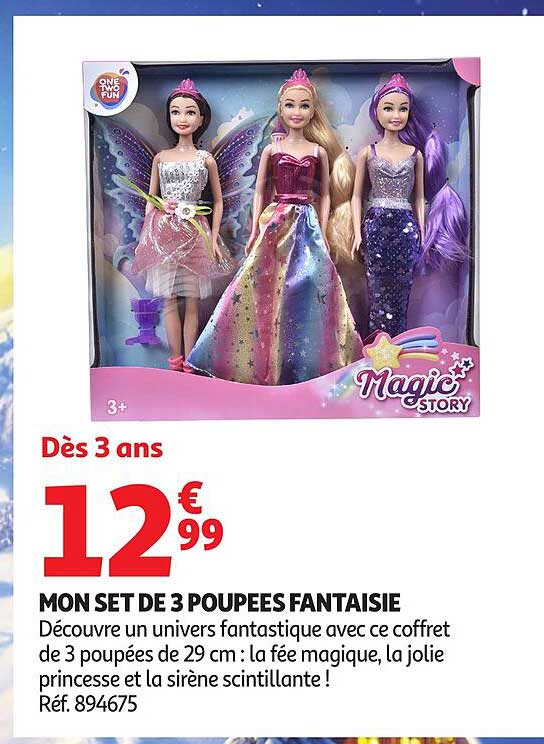 MON SET DE 3 POUPÉES FANTAISIE