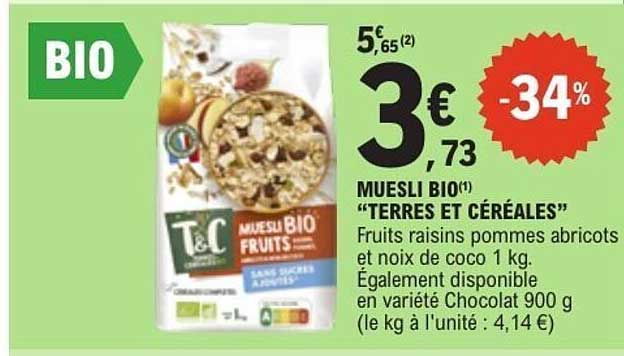 MUESLI BIO(1) "TERRES ET CÉRÉALES"
