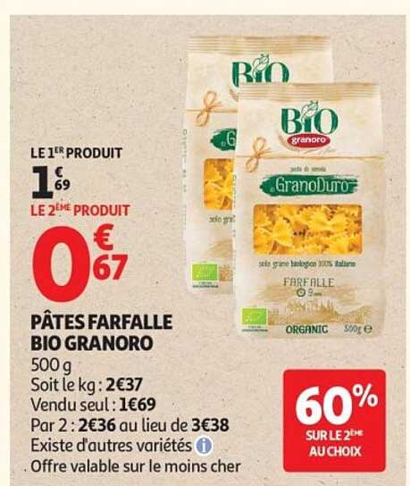 PÂTES FARFALLE BIO GRANORO