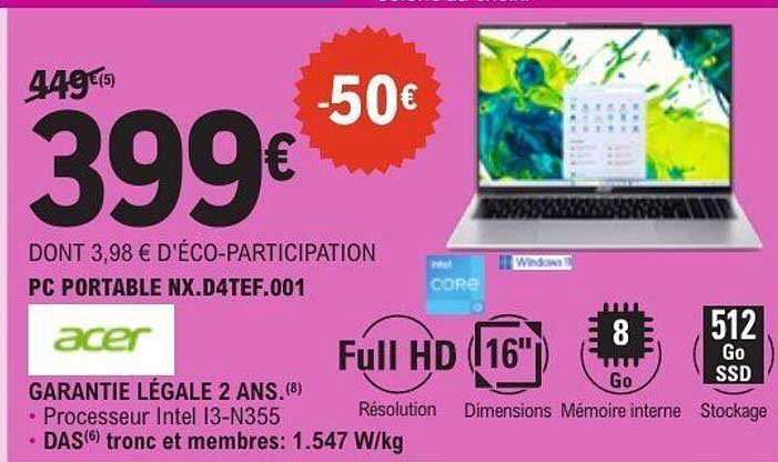 PC PORTABLE NX.D4TEF.001