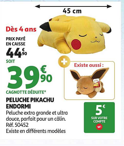 PELUCHE PIKACHU ENDORMI