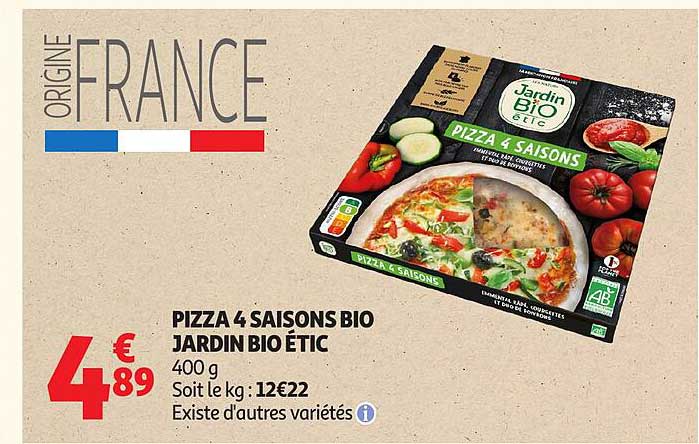 PIZZA 4 SAISONS BIO JARDIN BIO ÉTIC
