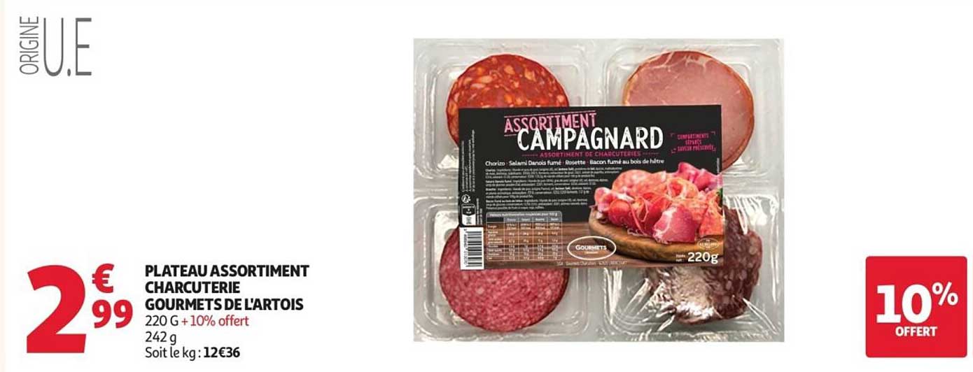 PLATEAU ASSORTIMENT CHARCUTERIE GOURMETS DE L'ARTOIS