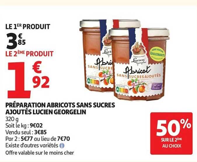 PRÉPARATION ABRICOTS SANS SUCRES AJOUTÉS LUCIEN GEORGELIN