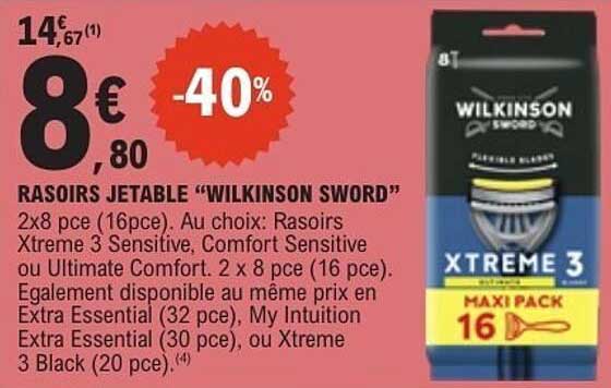 RASOIRS JETABLE "WILKINSON SWORD"