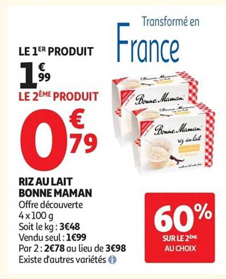 RIZ AU LAIT BONNE MAMAN