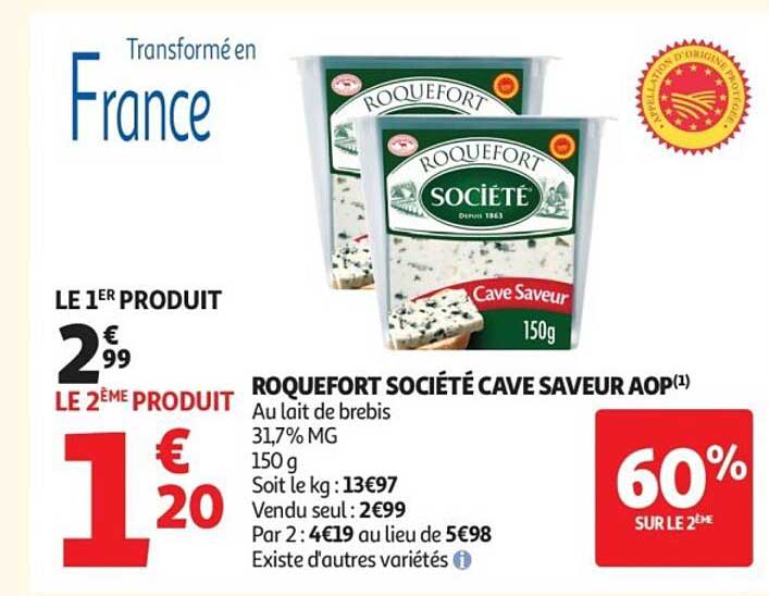 ROQUEFORT SOCIÉTÉ CAVE SAVEUR AOP