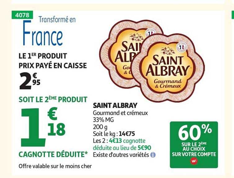 SAINT ALBRAY Gourmand et crémeux 200 g