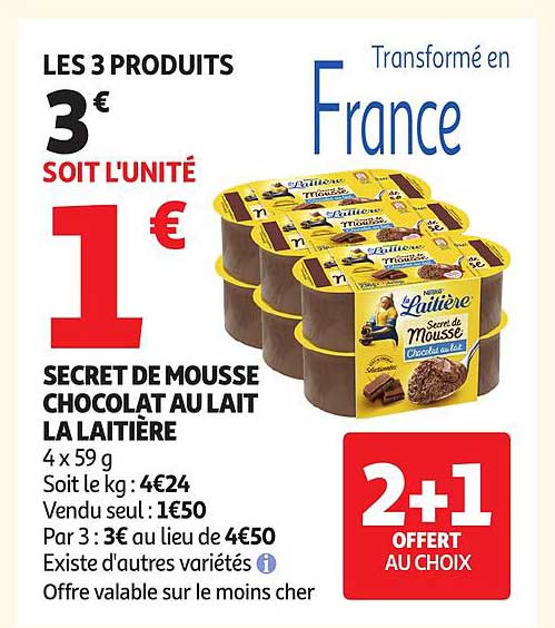 SECRET DE MOUSSE CHOCOLAT AU LAIT LA LAITIÈRE