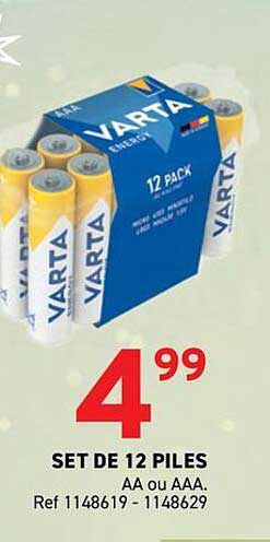 SET DE 12 PILES AA ou AAA