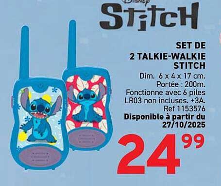 SET DE 2 TALKIE-WALKIE STITCH