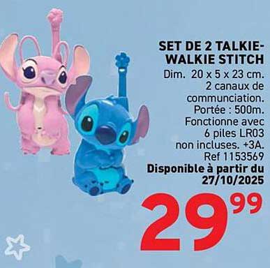 SET DE 2 TALKIE-WALKIE STITCH