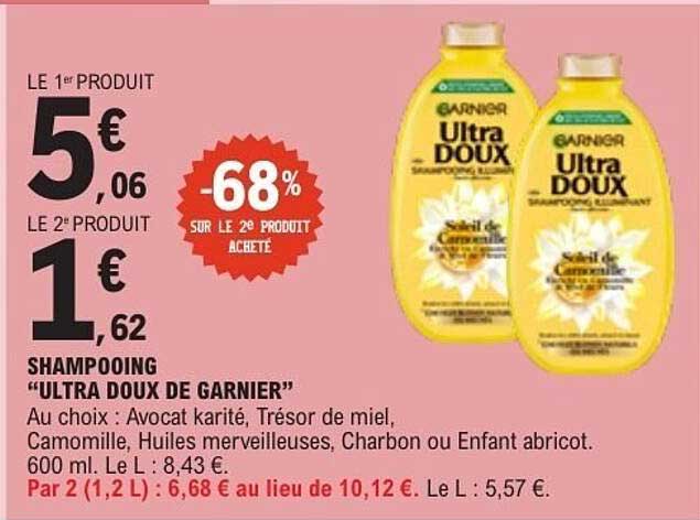SHAMPOOING "ULTRA DOUX DE GARNIER"