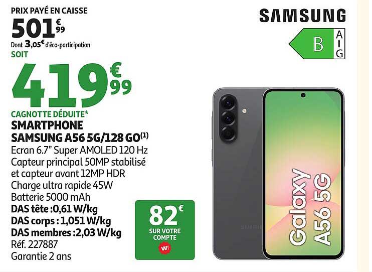 SMARTPHONE SAMSUNG A56 5G/128 GO