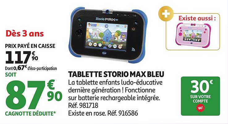 TABLETTE STORIO MAX BLEU
