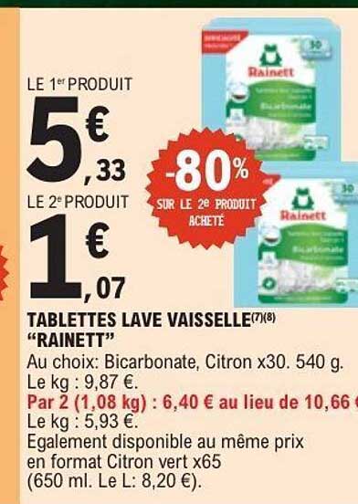 TABLETTES LAVE VAISSELLE "RAINETT"