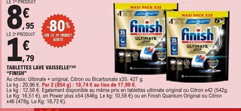 TABLETTES LAVE VAISSELLE(7/8) “FINISH”