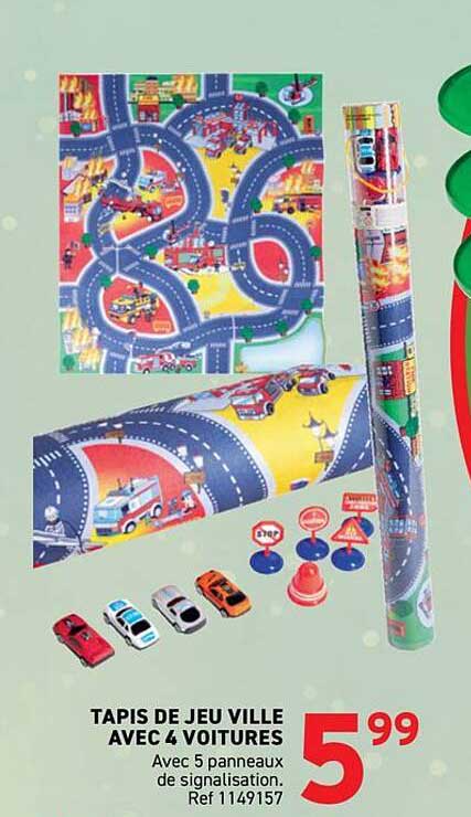 TAPIS DE JEU VILLE AVEC 4 VOITURES