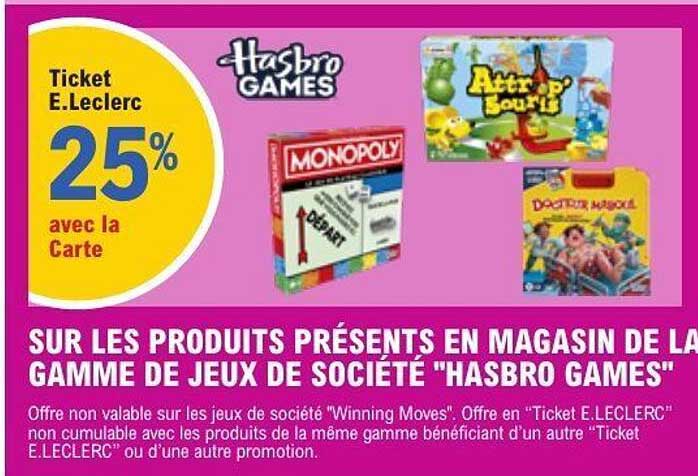 Ticket E.Leclerc 25% avec la Carte