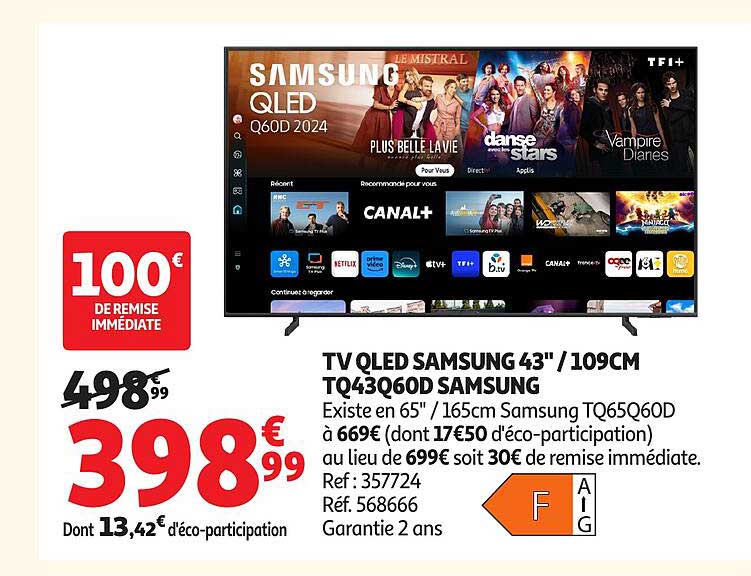 TV QLED SAMSUNG 43" / 109CM TQ43Q60D SAMSUNG