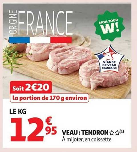 Viande de veau tendron - Origine France