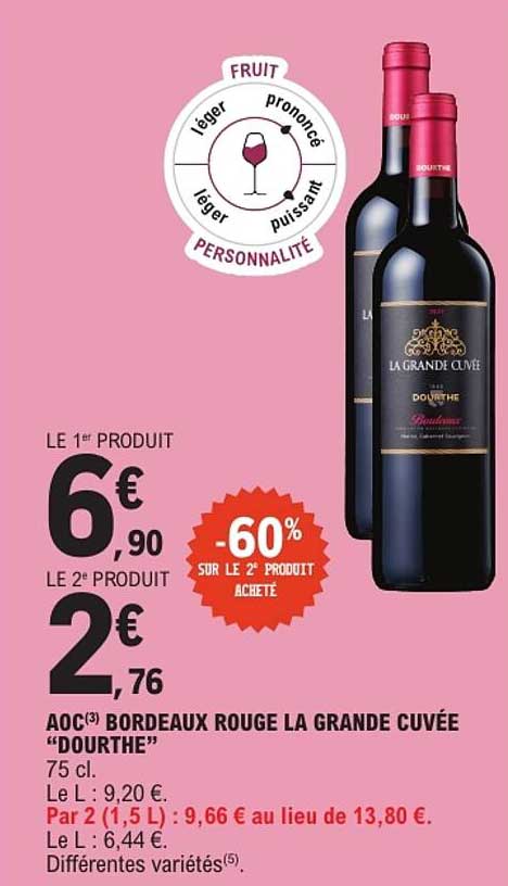 AOC BORDEAUX ROUGE LA GRANDE CUVÉE “DOURTHE”