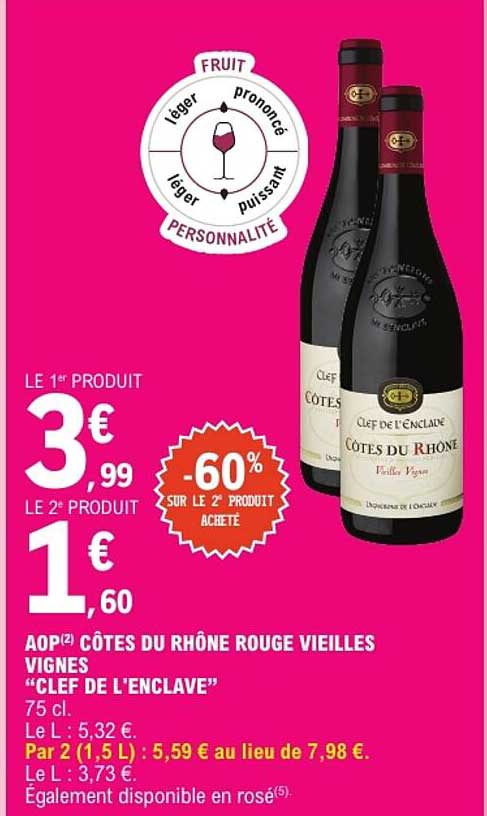 AOP CÔTES DU RHÔNE ROUGE VIEILLES VIGNES "CLEF DE L'ENCLAVE"