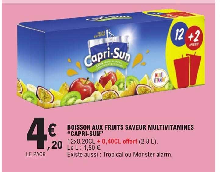 BOISSON AUX FRUITS SAVEUR MULTIVITAMINES “CAPRI-SUN”