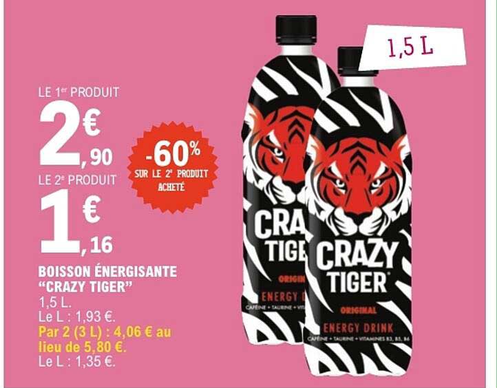 BOISSON ÉNERGISANTE “CRAZY TIGER” 1,5 L