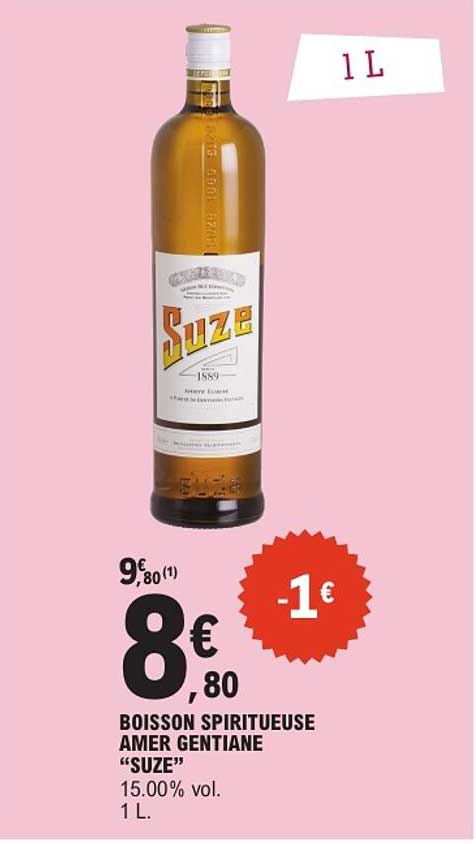 BOISSON SPIRITUEUSE AMER GENTIANE "SUZE" 15.00% vol. 1 L.